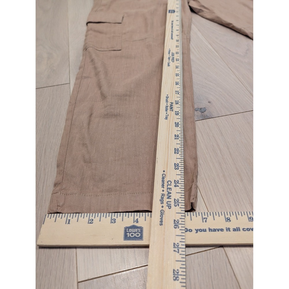 KUT From The Kloth Linen Cargo Pants Size 2 Tan Drawstring Utility - Picture 7 of 11